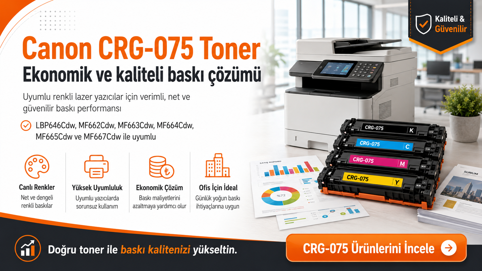 Canon CRG-075 Toner: Uyumlu Yazıcılar İçin Ekonomik ve Kaliteli Baskı Çözümü
