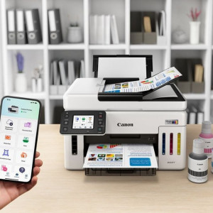 Canon Maxify GX6140 Wi-Fi + Tarayıcı + Fotokopi Renkli Çok Fonksiyonlu Tanklı Mürekkep Püskürtmeli Yazıcı